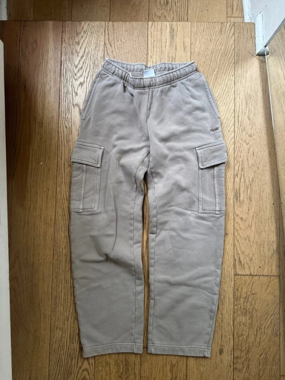 Khaki Fleece Cargo Sweatpants XS